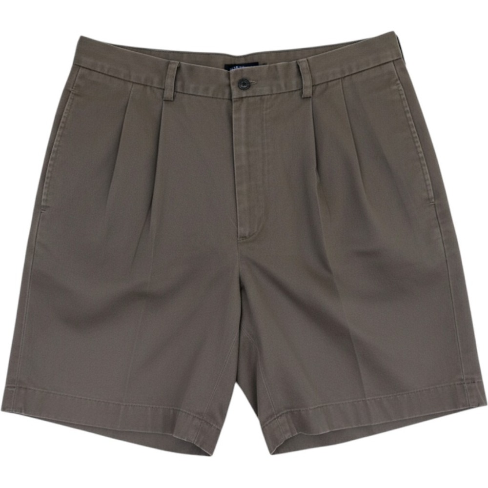 Brooks Brothers 346 Pleated Chino Shorts Mens 36 Brown Cotton Advantage Short
